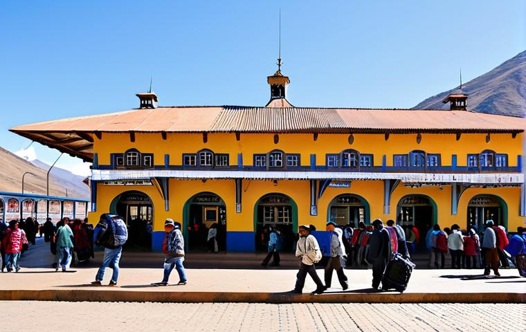 Revitalized Bolivian Railway Station**

"A bustling, revitalized Bolivian railway station, fully clothed travelers boarding a modern train, traditional Andean architecture in the background, vendors selling local crafts, bright sunny day, safe for work, appropriate content, fully clothed, perfect anatomy, natural proportions, professional photography, high quality, professional"

**